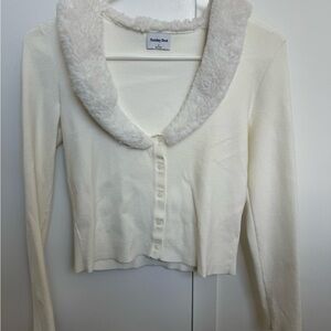 Aritzia faux fur top